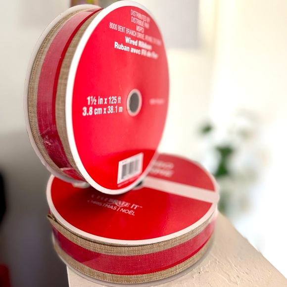 Christmas Holiday Decoration Wired Ribbons for Wreath Trees‎ Gift Boxes - Picture 4 of 5